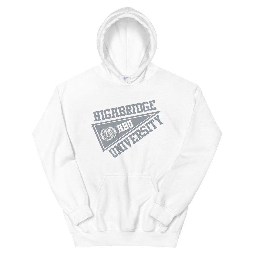2 COLORS/ H.B.U. Unisex Dark Heather Gray & Gray Hoodie/ White & Gray Hoodie (Flag Logo)